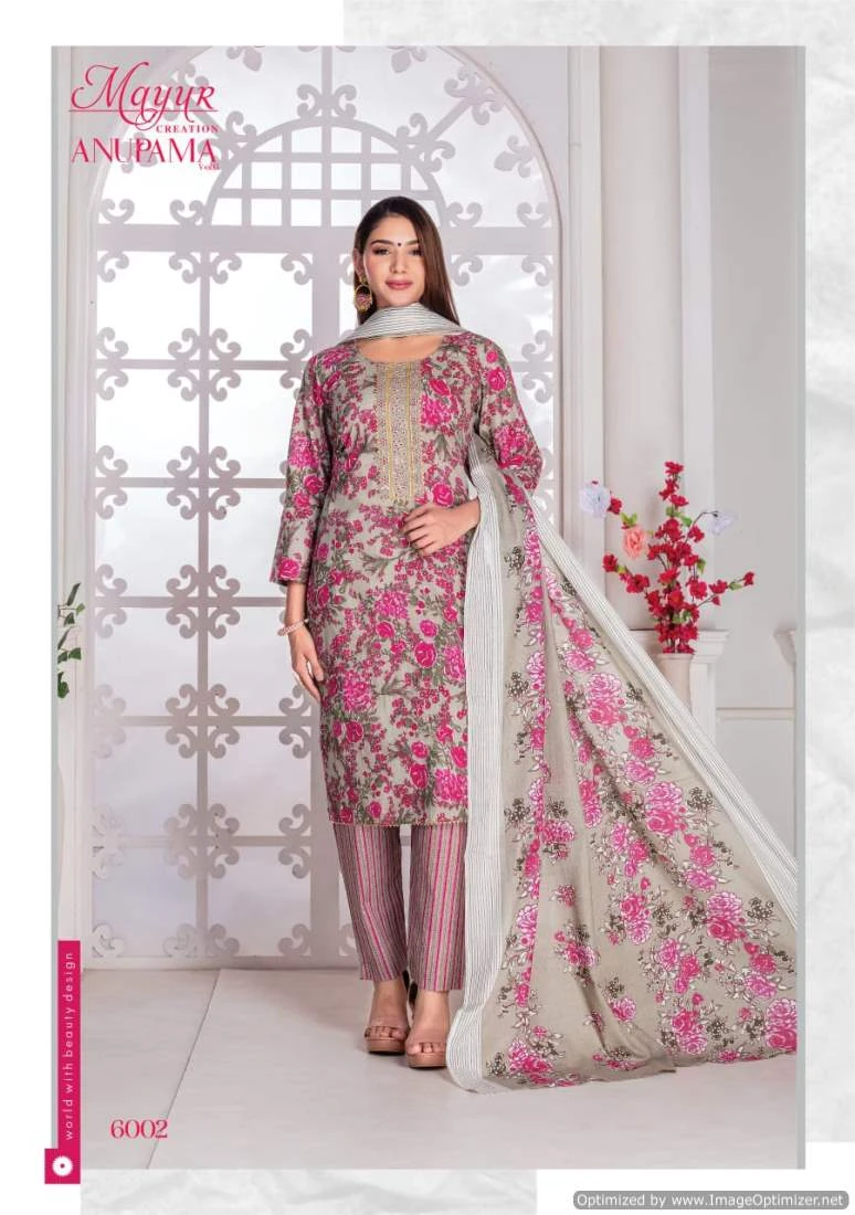 Mayur Anupama Vol 6 Lawn Cotton Wholesale Salwar Suit Catalog — Wholesale Salwar Suits, Mayur Dress wholesale from Surat — view 6
